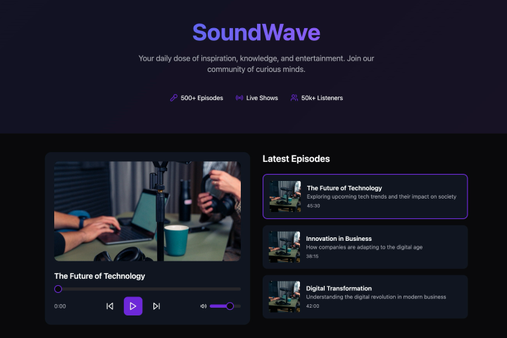 Webová aplikace pro podcasty