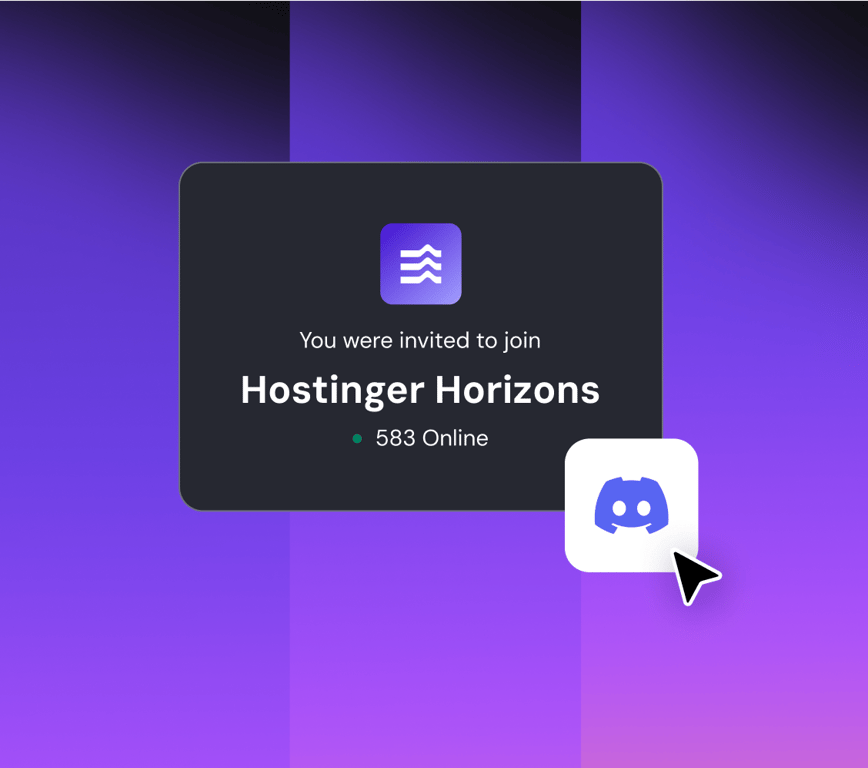 Bli med i Hostinger Horizons-fellesskapet på Discord