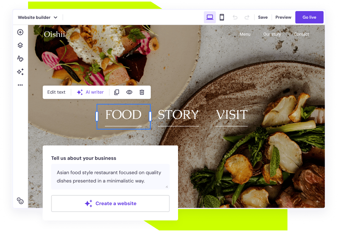 Sito web per ristorante