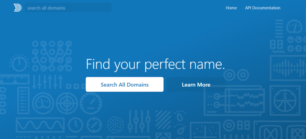 Screenshot van Domainr homepage
