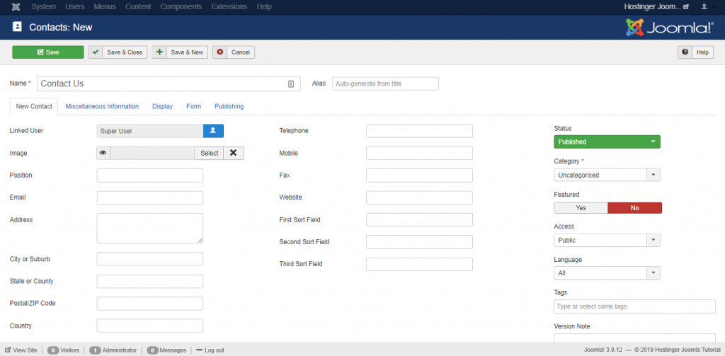 Contactpagina maken in Joomla