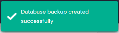 Melding Back-up geslaagd in Joomla