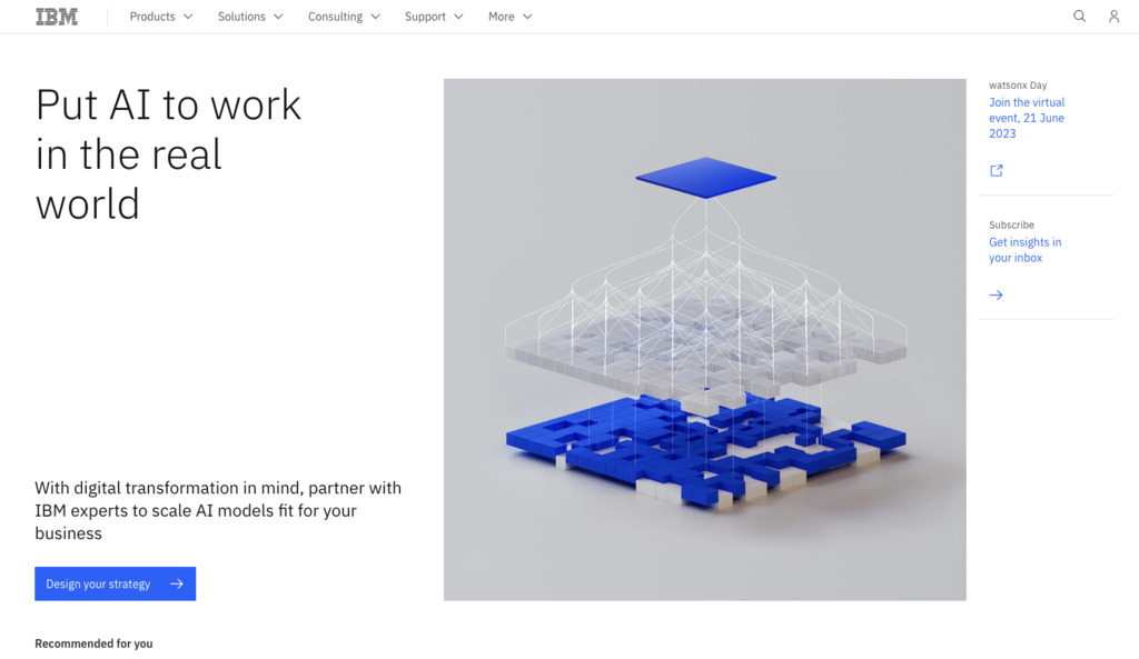 IBM startpagina