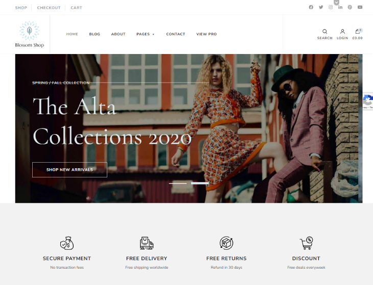 theme-wordpress-ecommerce Thème Blossom Shop