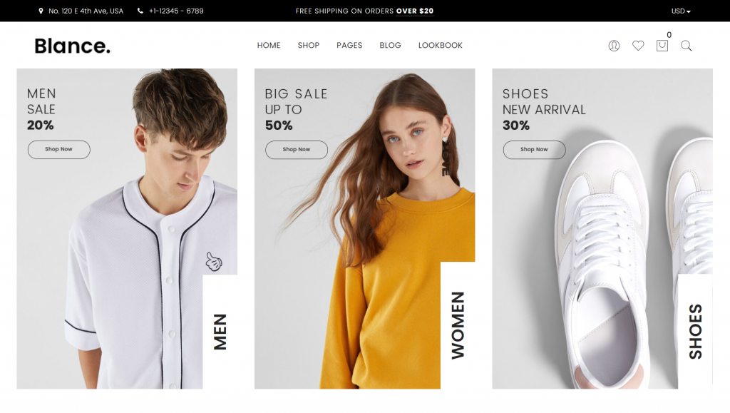 theme-wordpress-ecommerce Thème WordPress d'e-commerce Blance