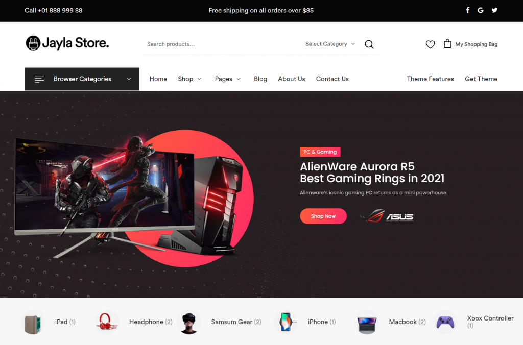 theme-wordpress-ecommerce Thème WordPress d'e-commerce Jayla