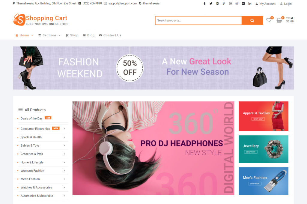 theme-wordpress-ecommerce Thème WordPress d'e-commerce Shopping Cart
