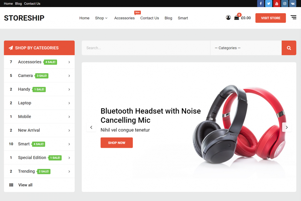 theme-wordpress-ecommerce Thème WordPress d'e-commerce Storeship