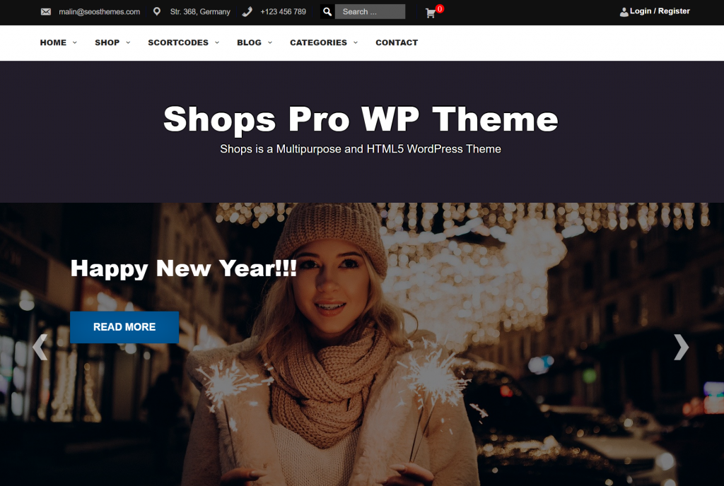 theme-wordpress-ecommerce Thème WordPress Shops
