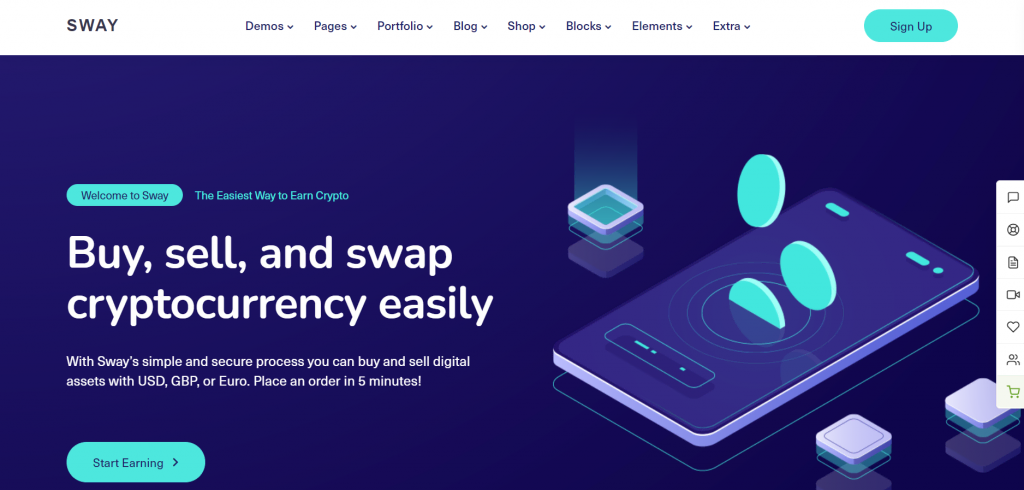 La page de prévisualisation de Sway, un thème WordPress