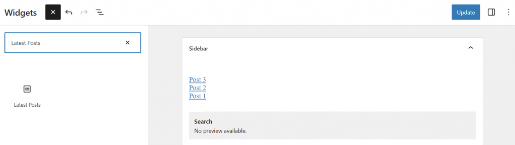 comment-ajouter-un-article-a-une-page-wordpress La section Widgets de WordPress