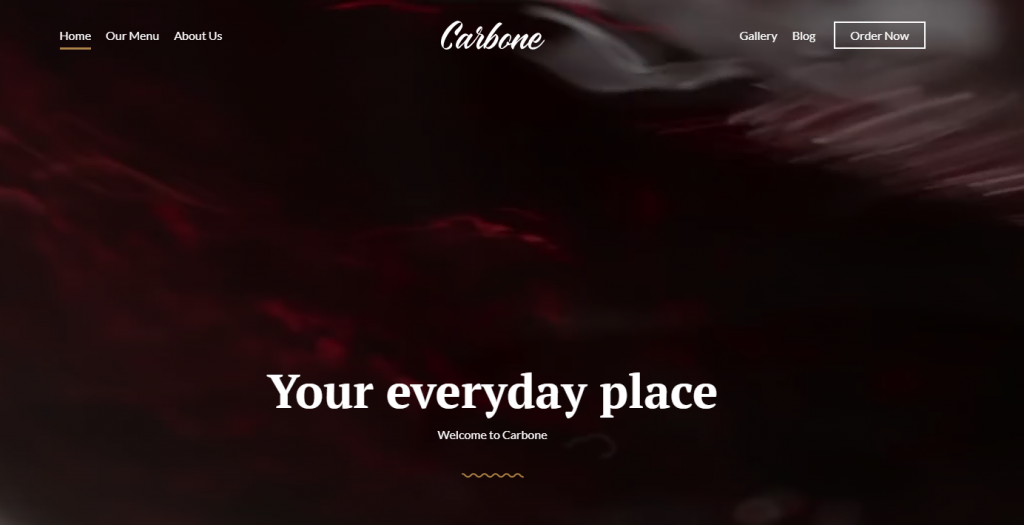 La page d'accueil du site démo du thème Carbone