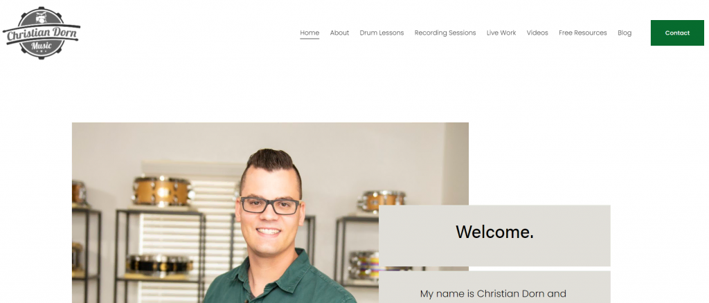 exemples-de-sites-de-professeurs Page d'accueil du site web du professeur Christian Dorn Music