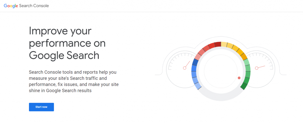 mauvais-exemples-de-conception-de-sites Page d'accueil de Google Search Console.