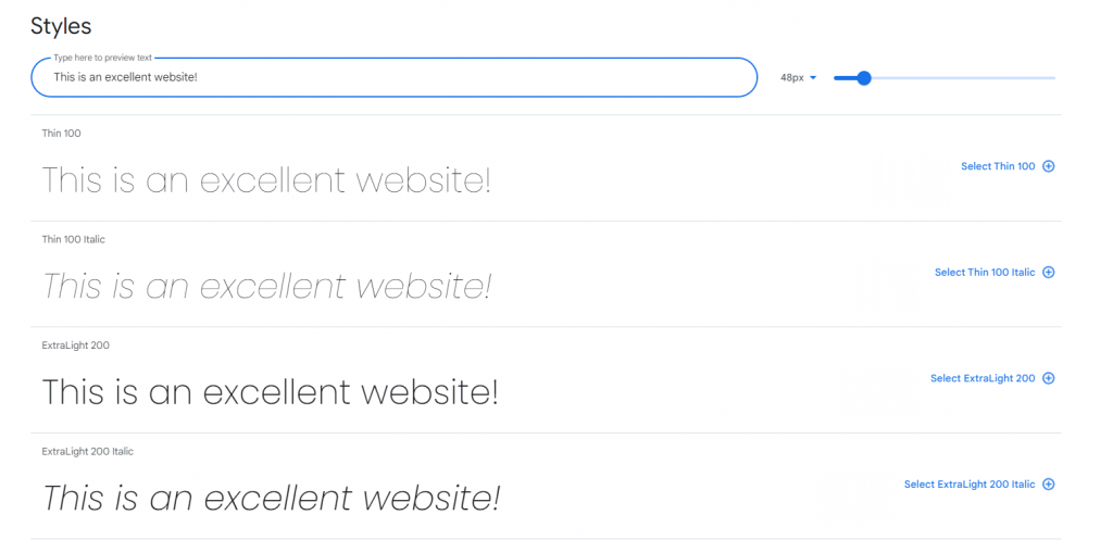 mauvais-exemples-de-conception-de-sites Exemple de la police Poppins sur le site web de Google Fonts