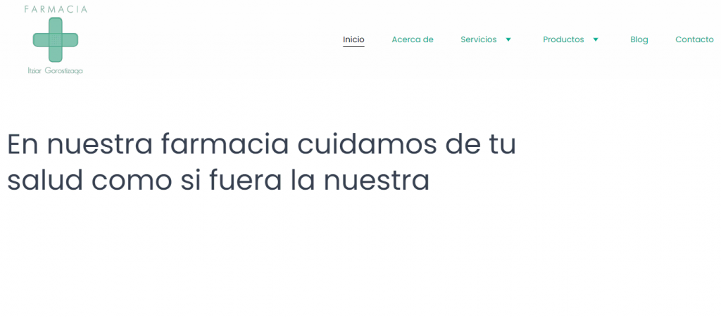 exemples-de-sites-de-services-professionnels Page d'accueil de Farmacia Gorostizaga