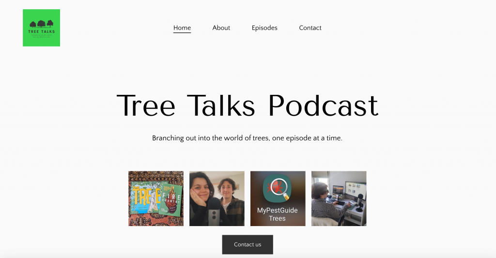 Página de inicio del podcast Tree Talks